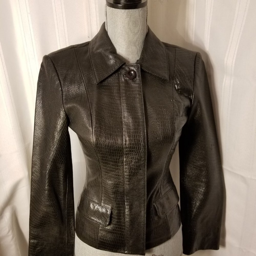 EUC BEBE Leather "Black" Jacket Size S